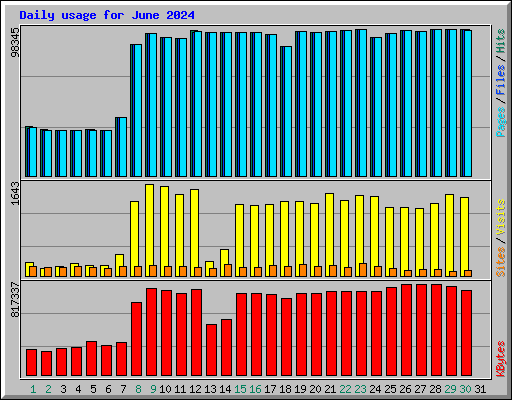 Daily usage for June 2024