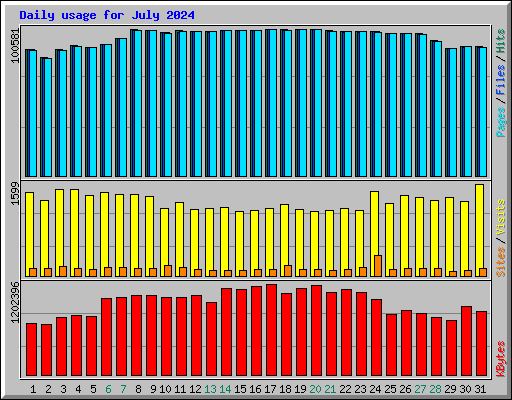 Daily usage for July 2024