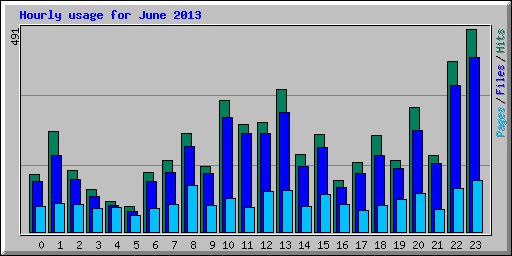 Hourly usage for June 2013