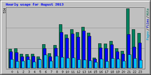Hourly usage for August 2013