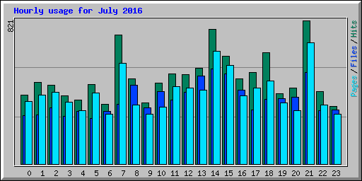 Hourly usage for July 2016